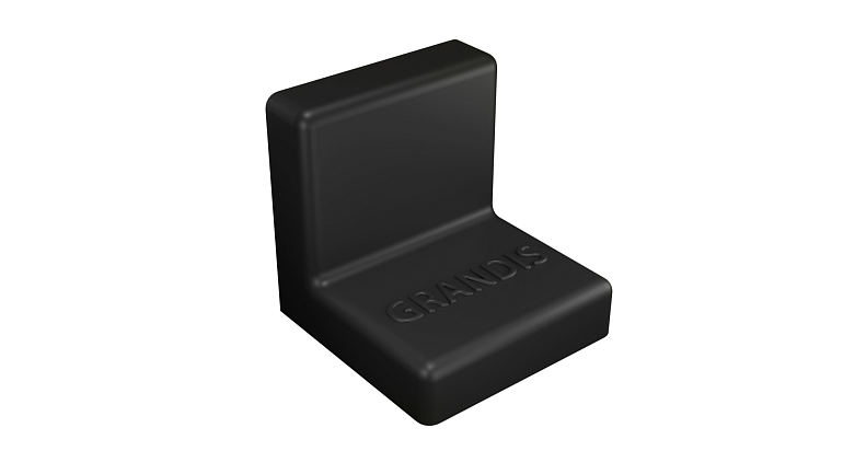 Уголок GRANDIS пластиковый чёрный 25х25