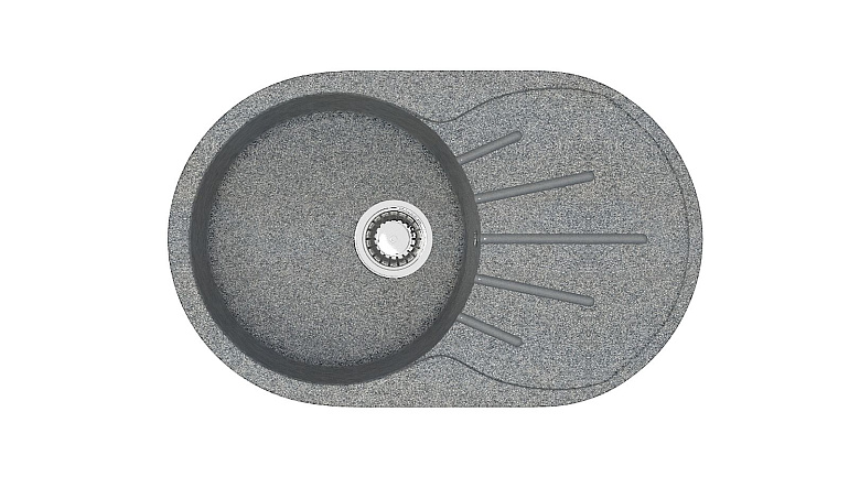  Мойка 110/Q8(730х450х210+ сифон)  тем.серый овал