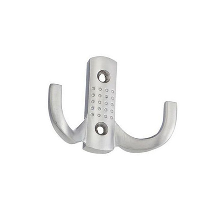 Крючок 2-рожковый №11 матовый хром