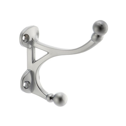 Крючок 2-рожковый KR0100 матовый хром   #Распродажа#