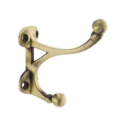 Крючок 2-рожковый KR0100 античная бронза   #Распродажа#